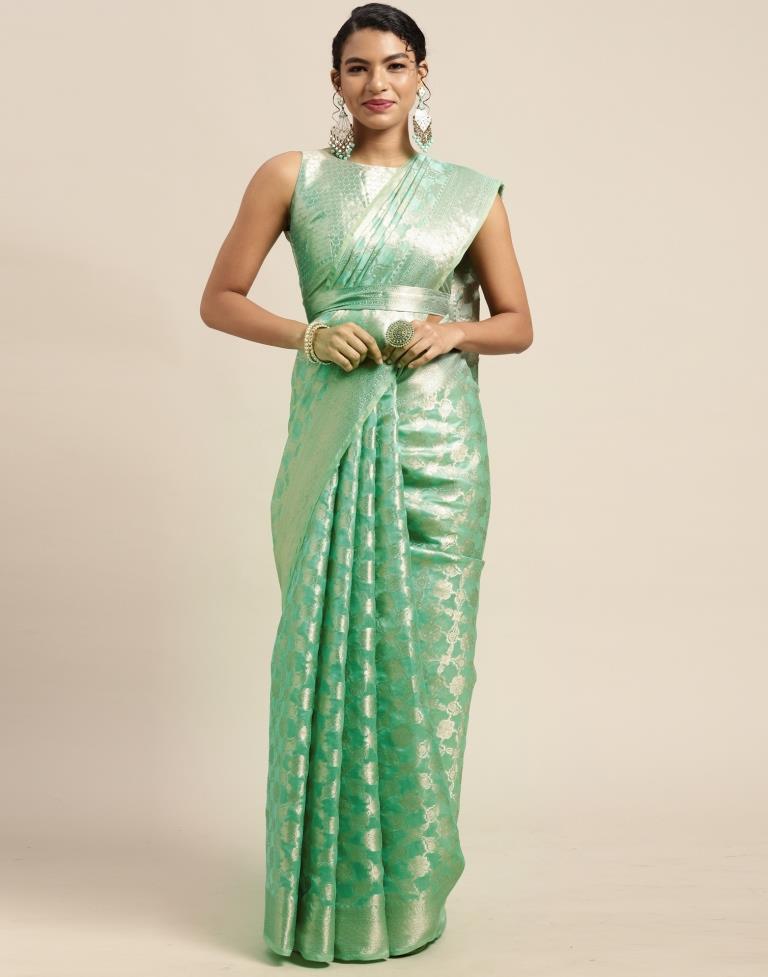 Mint Green Silk Saree