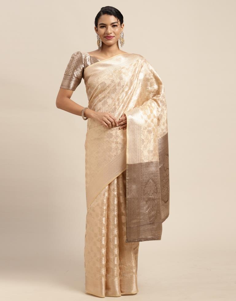 Khakhi Brown Silk Saree