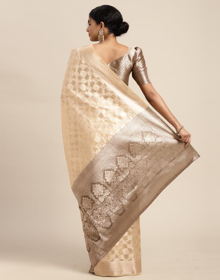 Khakhi Brown Silk Saree