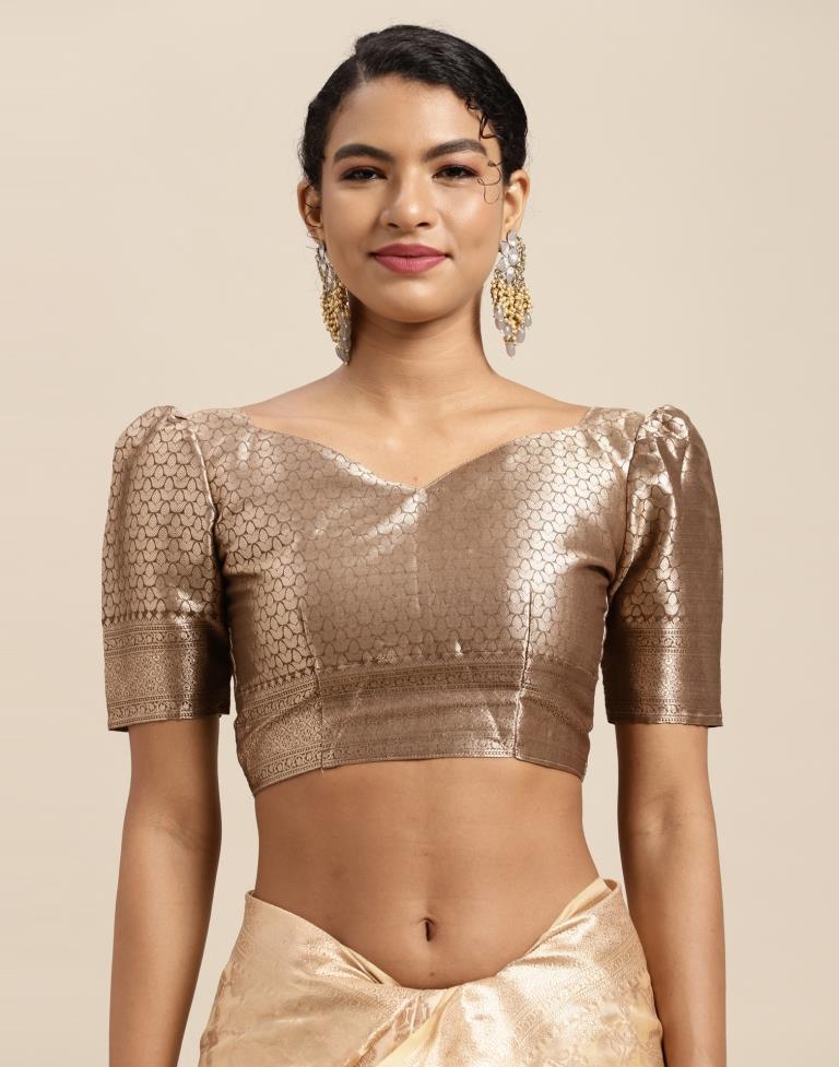 Khakhi Brown Silk Saree