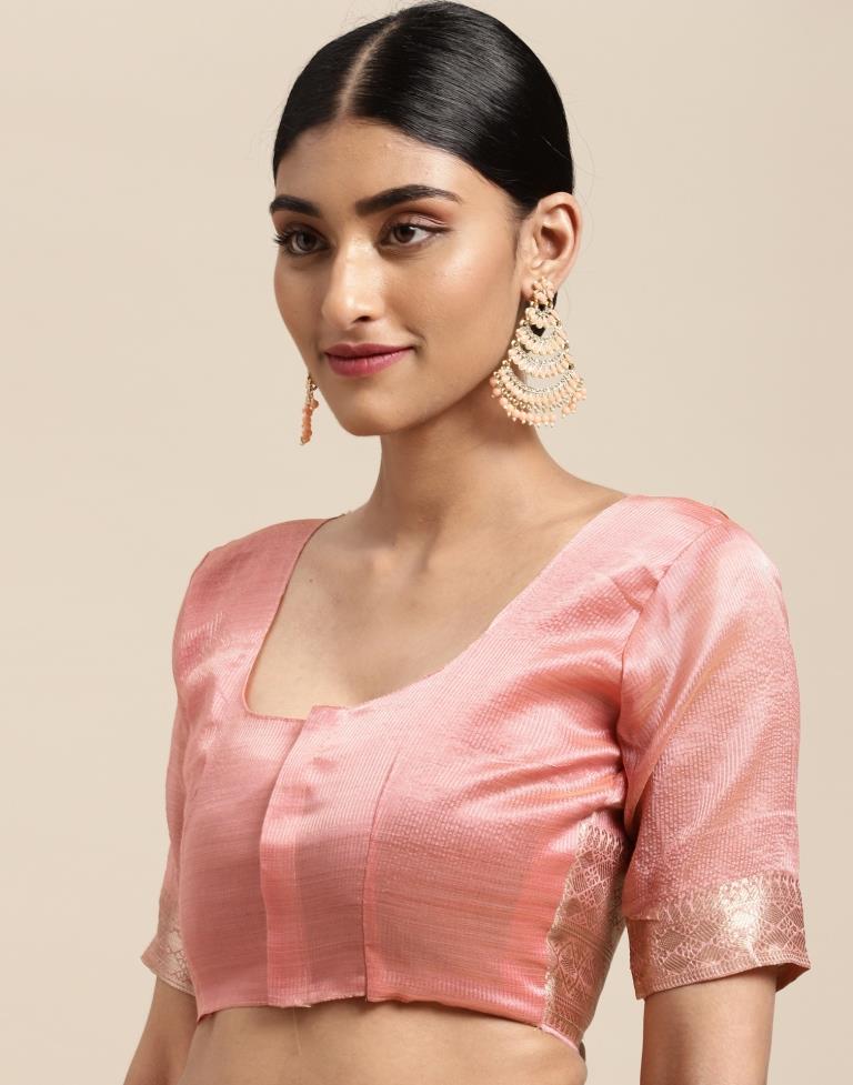 Light Pink Embroidery Saree