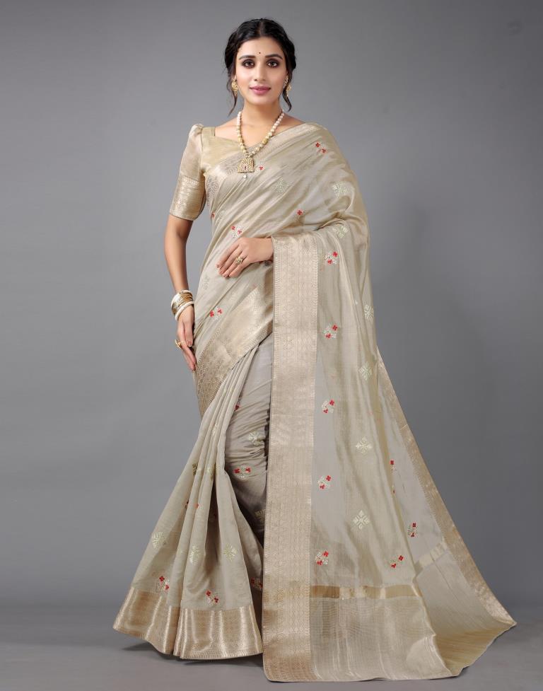 Beige Embroidery Saree | 2259S214