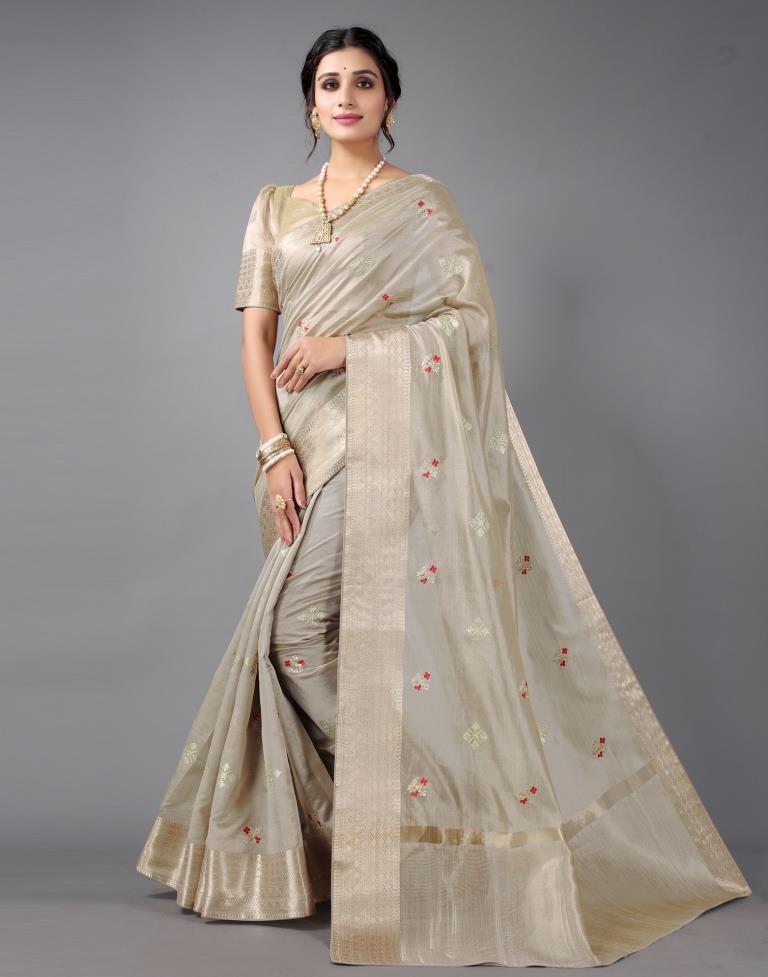 Beige Embroidery Saree | 2259S214