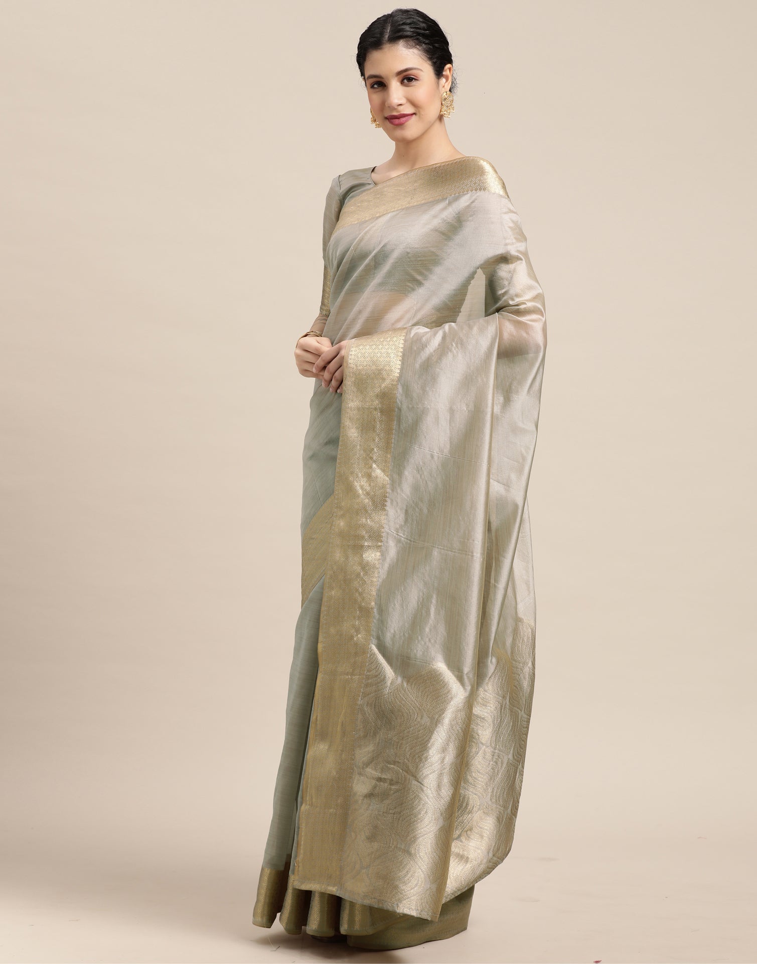Grey Silk Saree