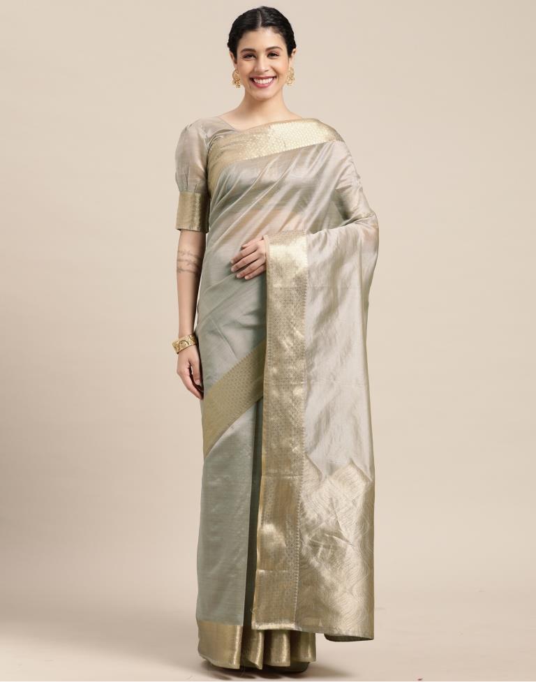 Grey Silk Saree