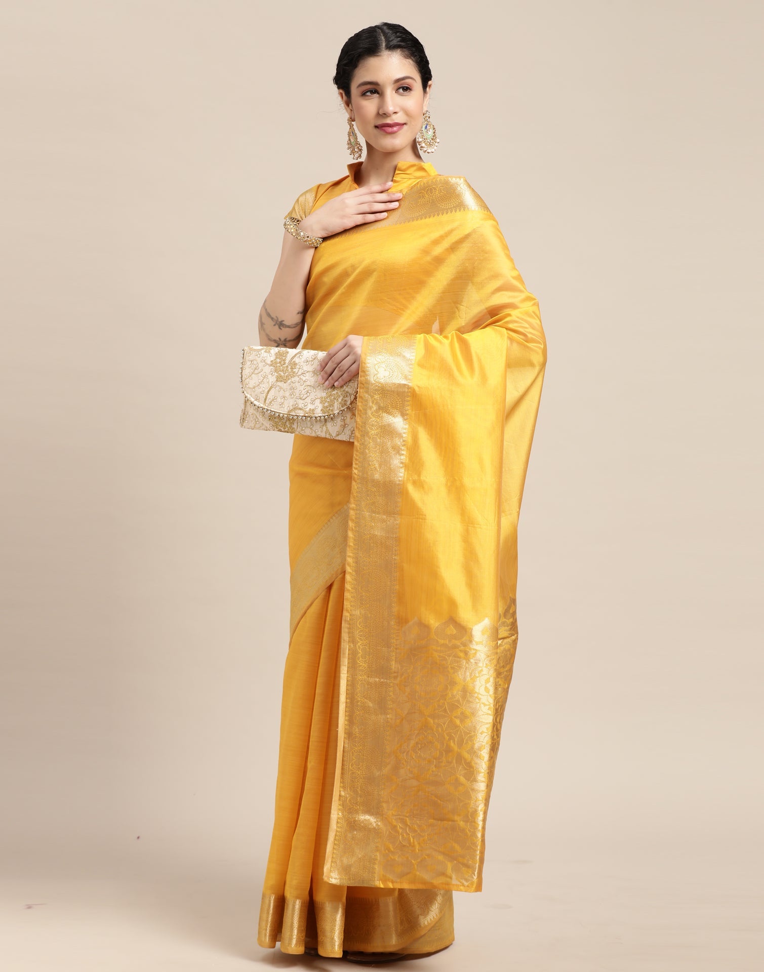 Yellow Silk Saree