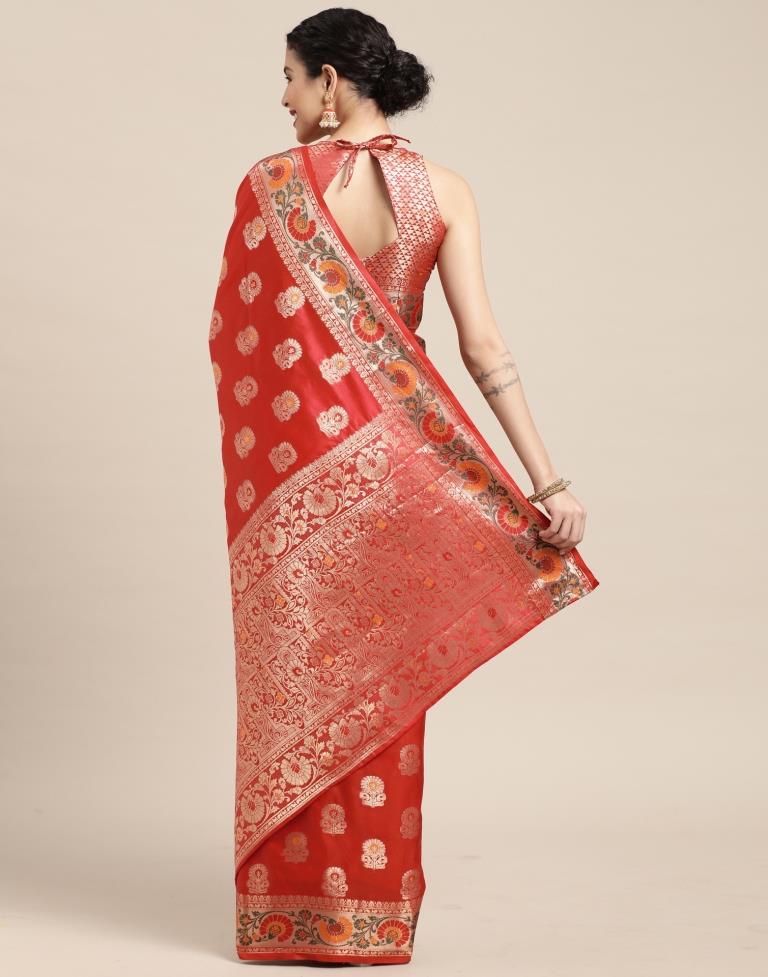 Dark Pink Banarasi Silk Saree