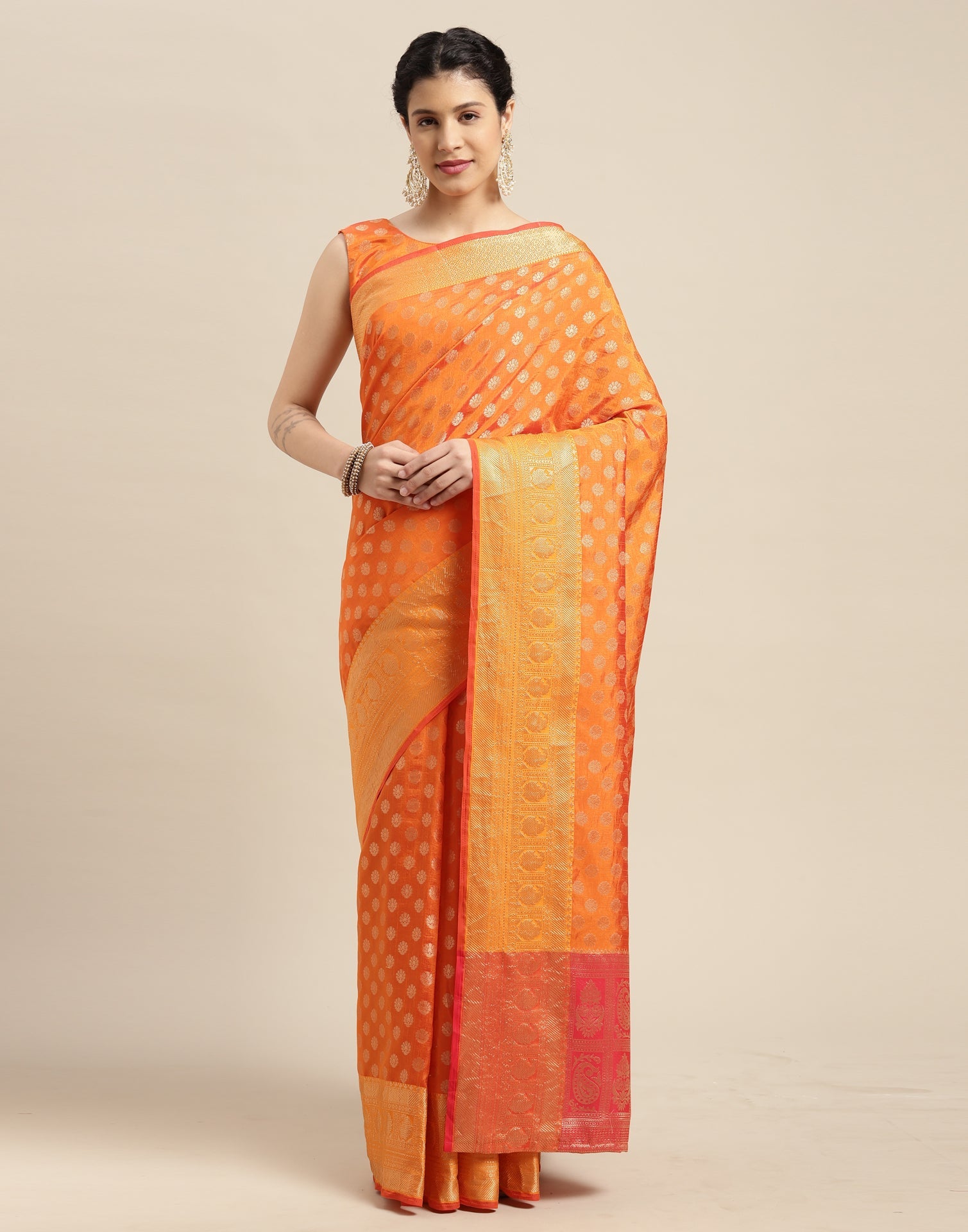 Orange Silk Saree