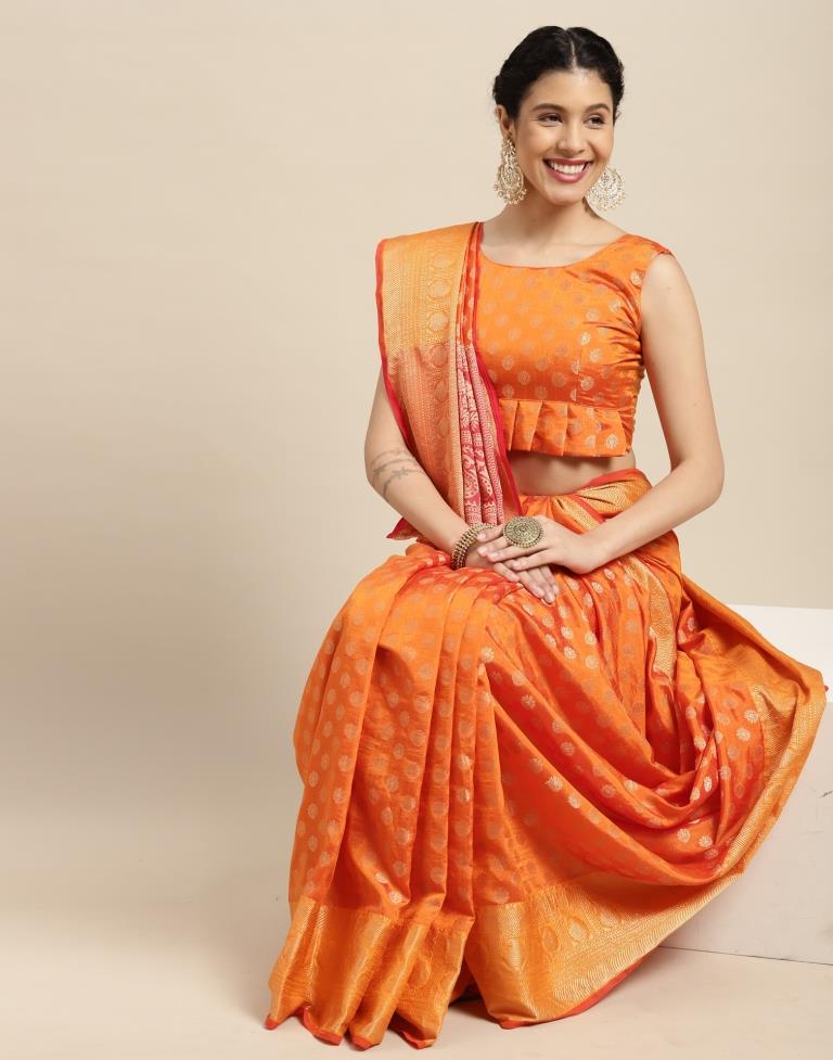 Orange Silk Saree