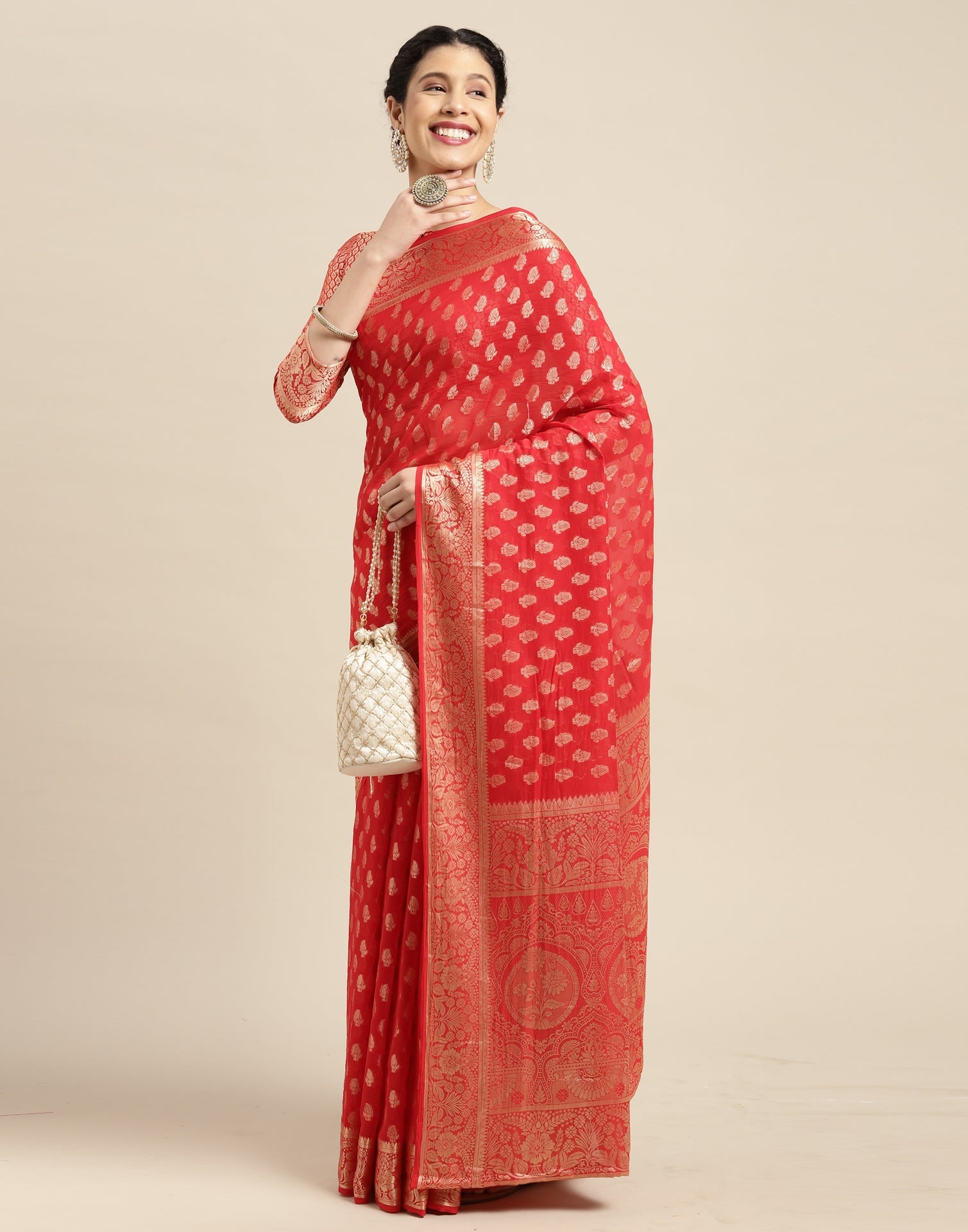 Red Banarasi Silk Saree