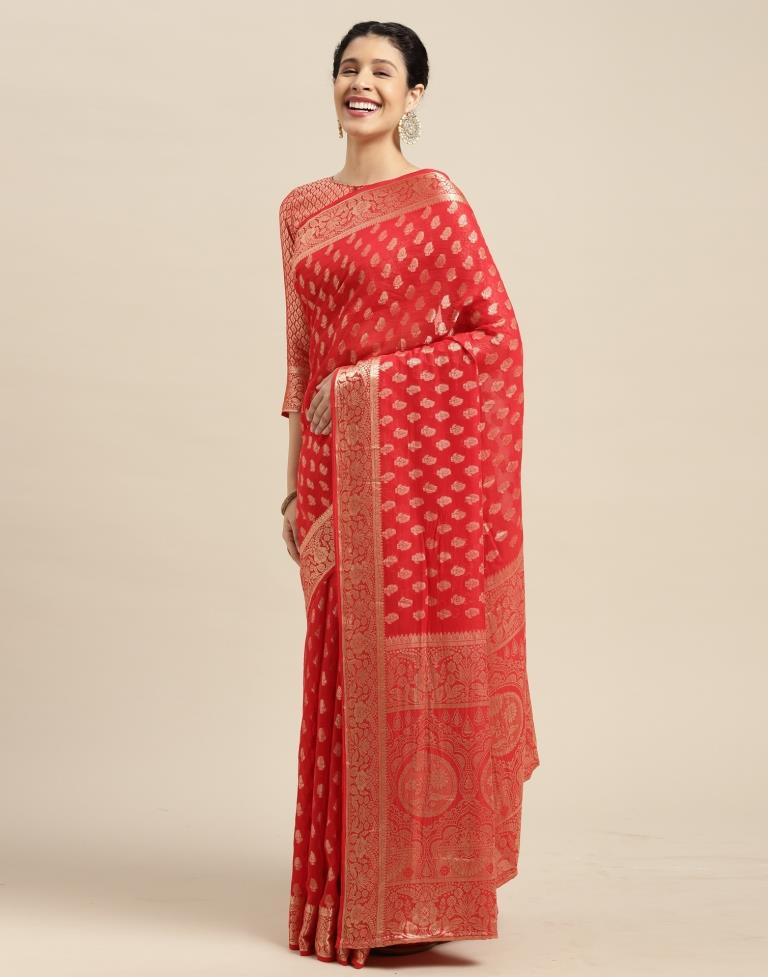 Red Banarasi Silk Saree