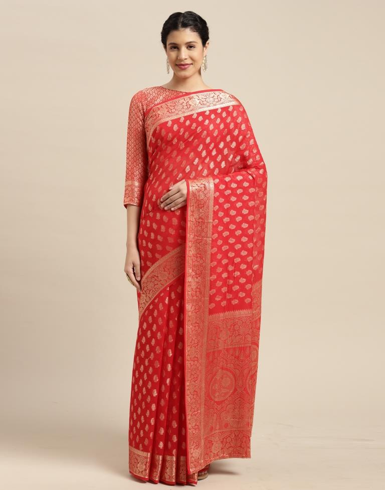 Red Banarasi Silk Saree