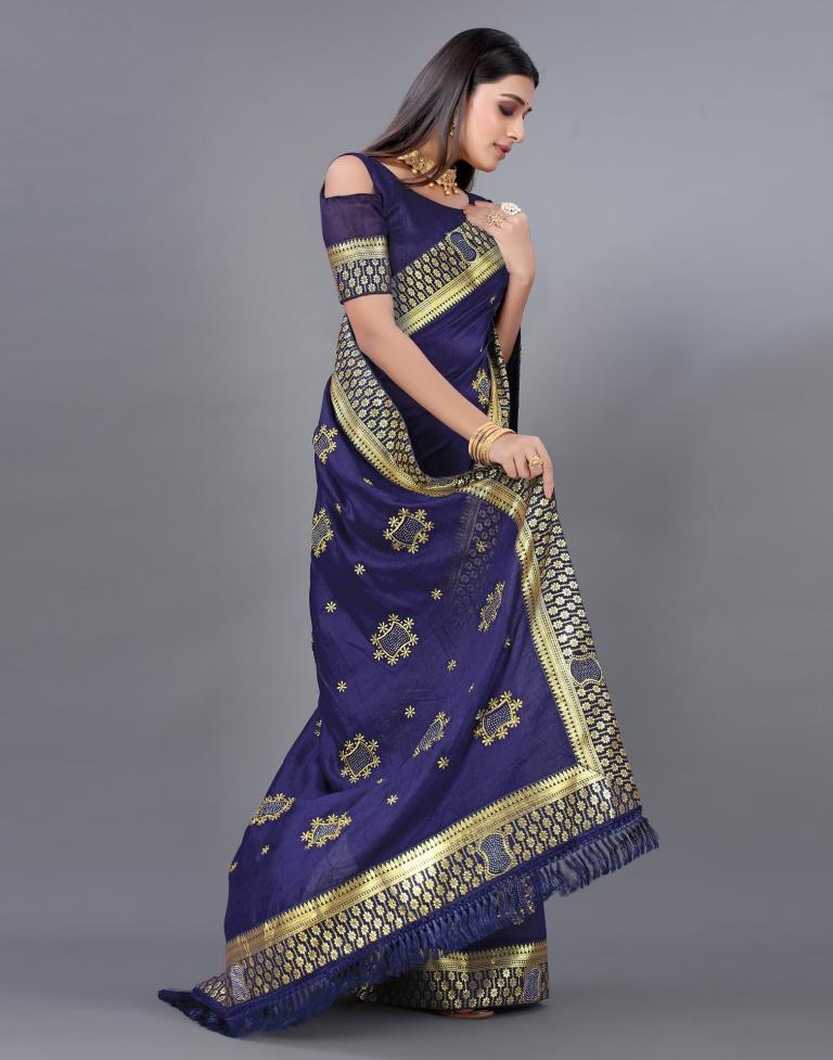 Navy Blue Embroidery Saree | 2270S2104