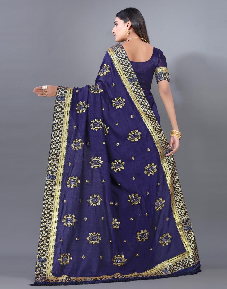 Navy Blue Embroidery Saree | 2270S2104