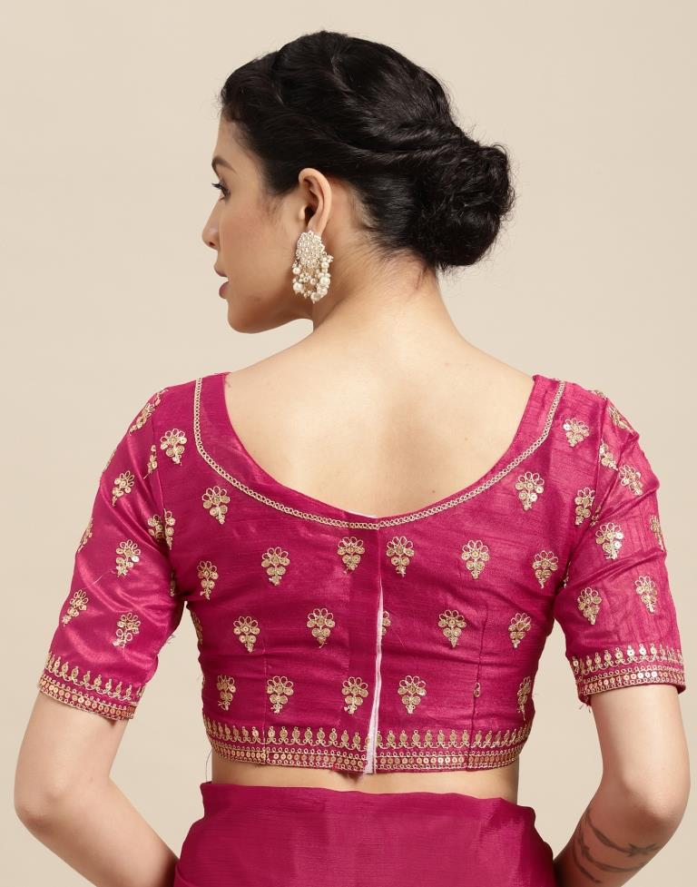 Cherry Pink Silk Saree