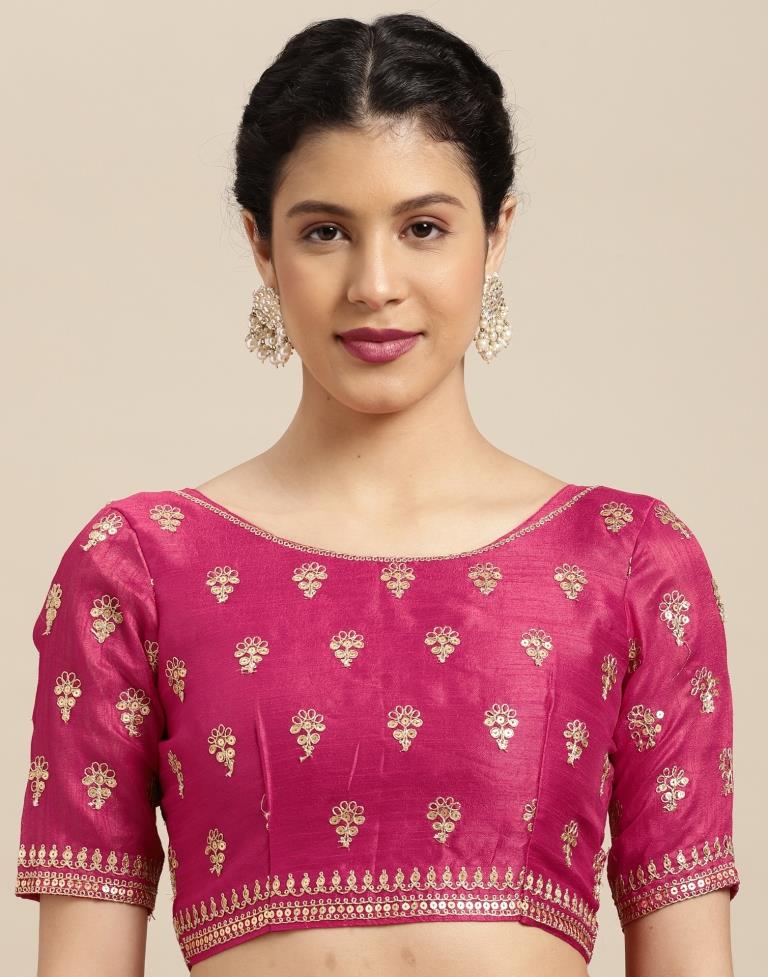 Cherry Pink Silk Saree