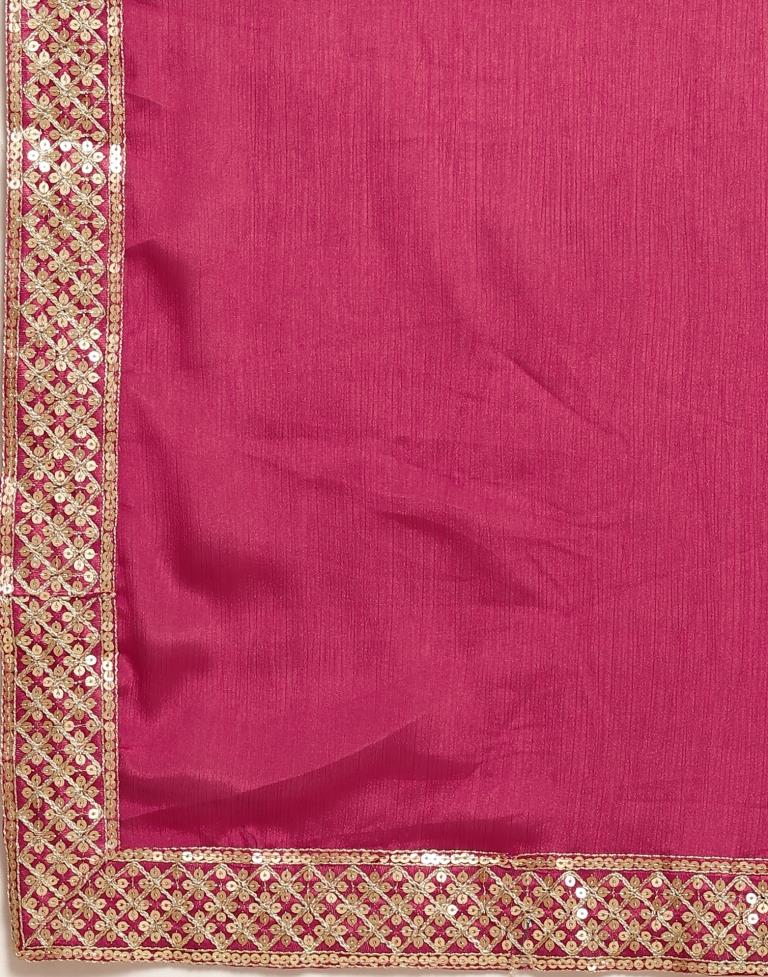 Cherry Pink Silk Saree