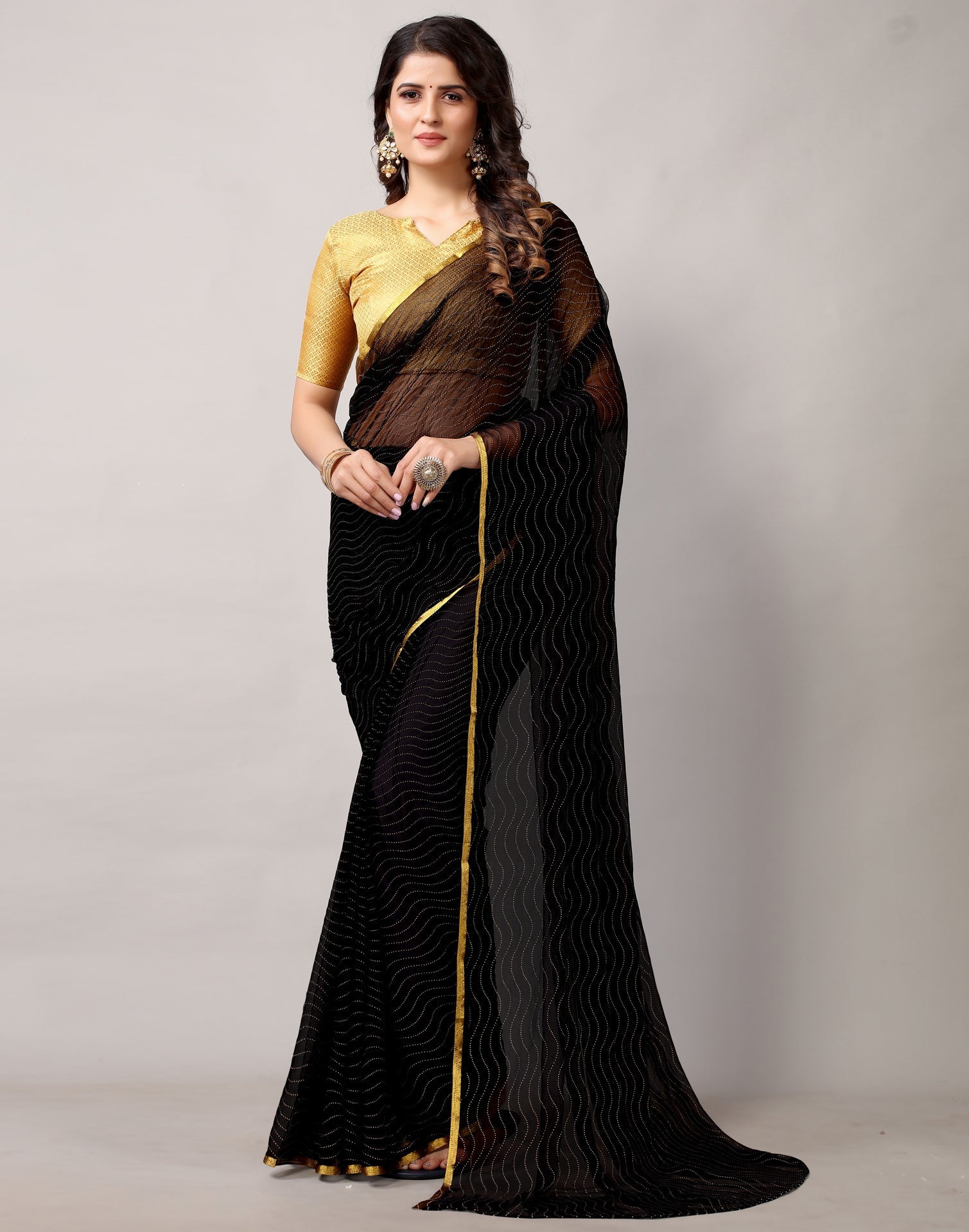 Black Chiffon Saree