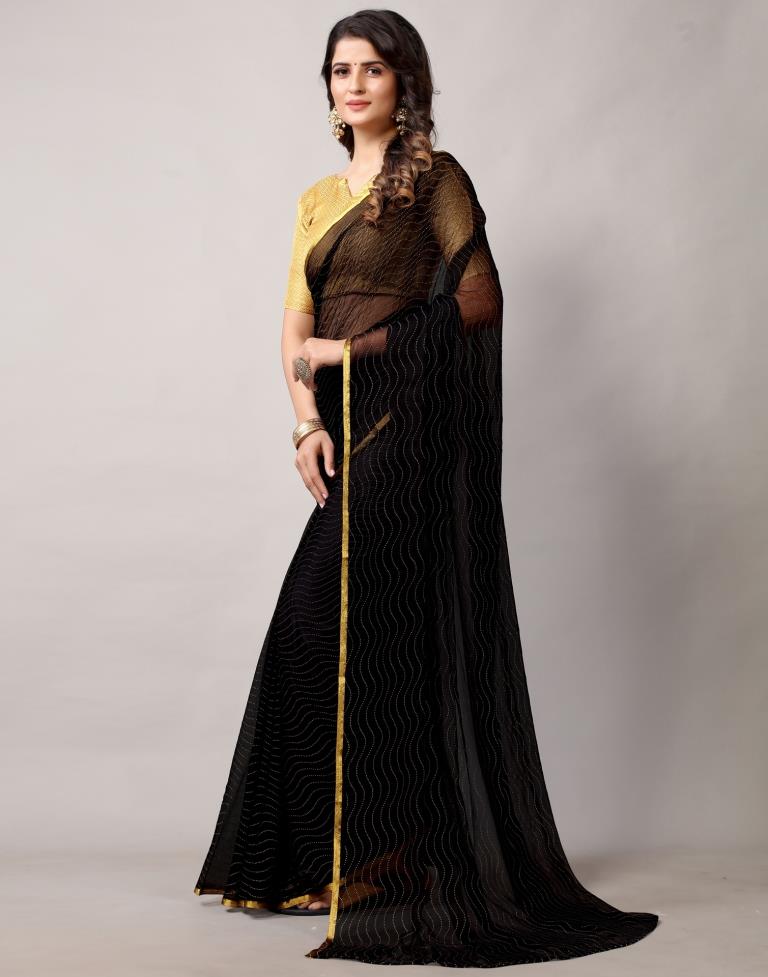 Black Chiffon Saree