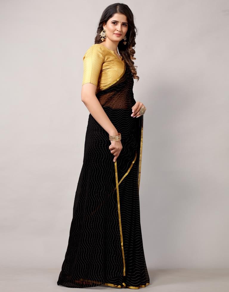 Black Chiffon Saree