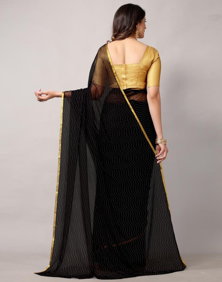 Black Chiffon Saree