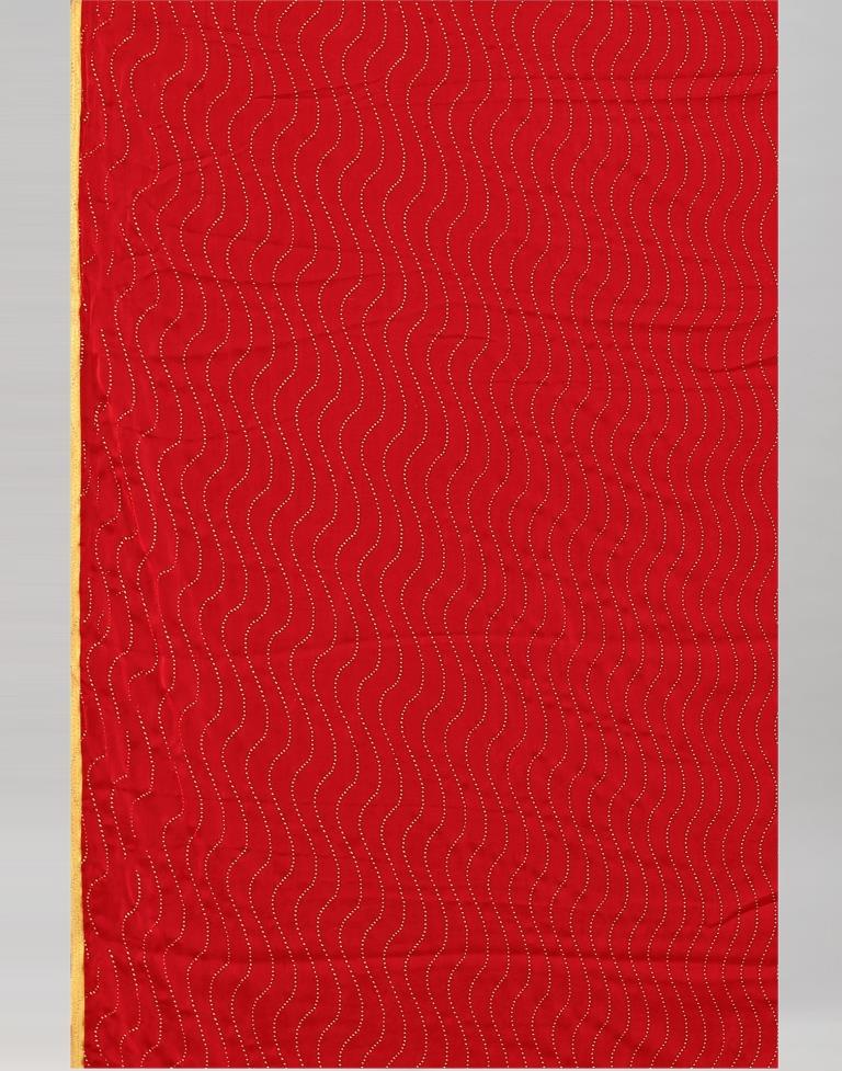 Red Chiffon Saree