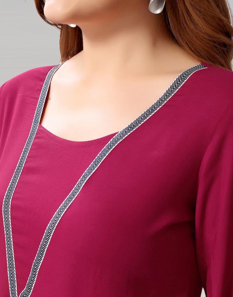 Cherry Pink Colored Rayon Solid Top | SLV227TK4022