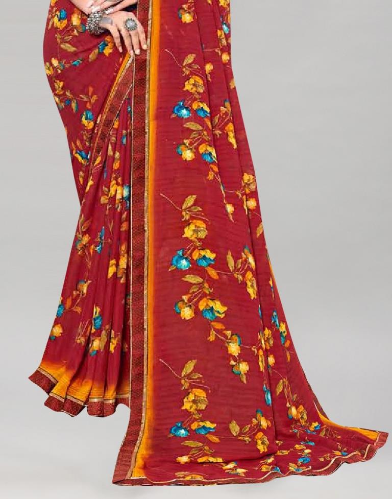 Red Georgette Saree