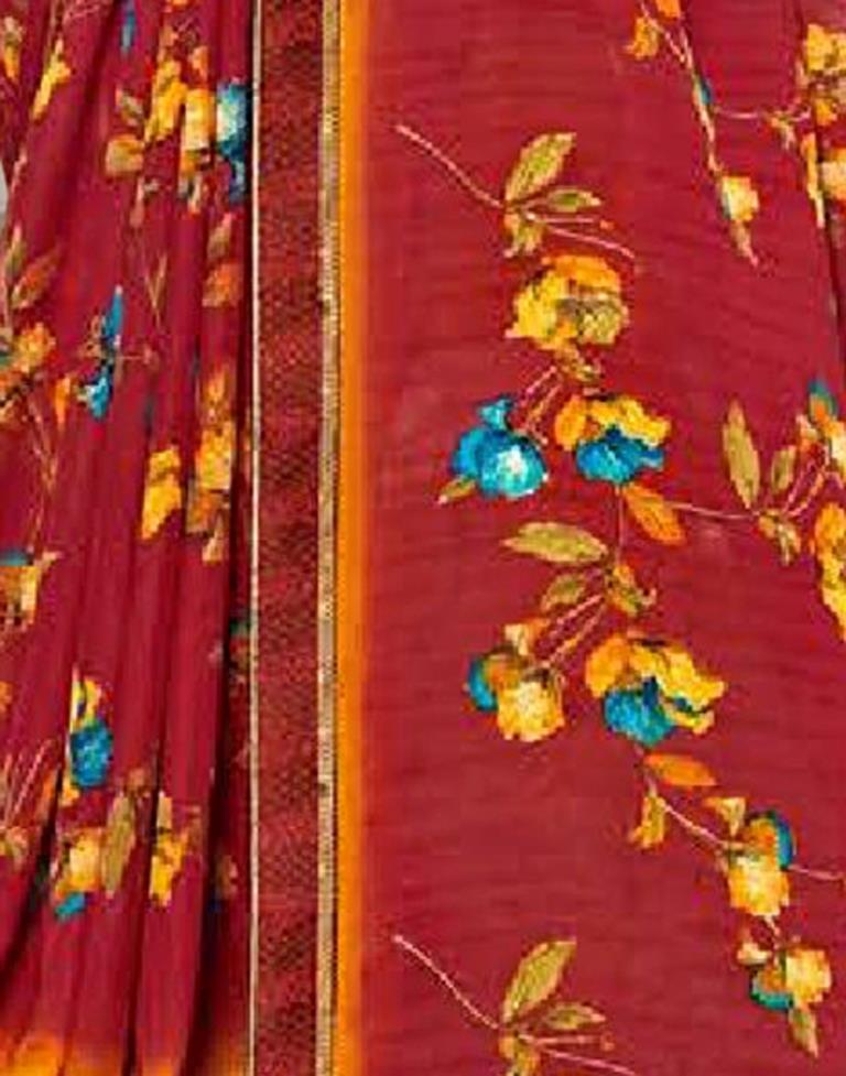 Red Georgette Saree
