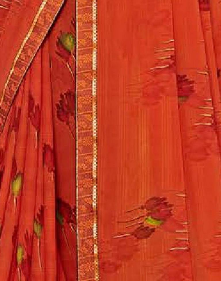 Orange Georgette Saree