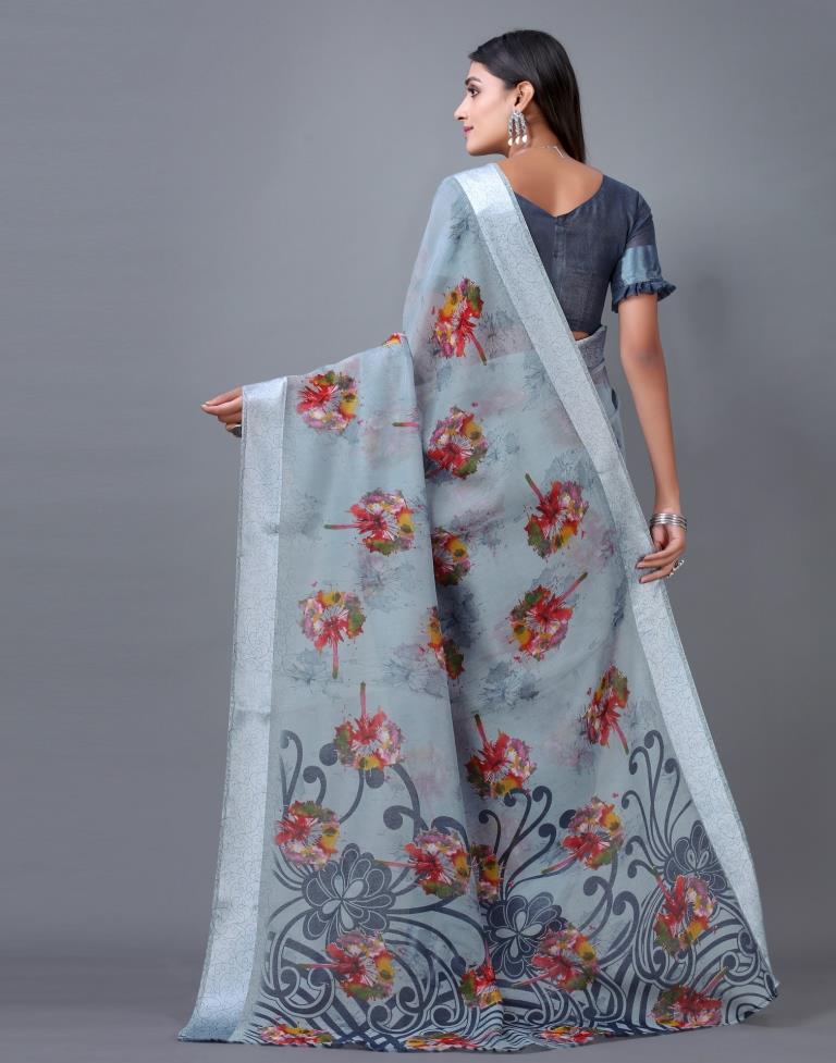Grey Cotton Saree | 2298S773
