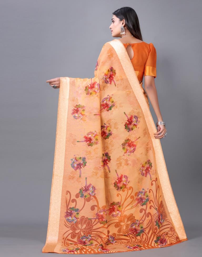 Orange Cotton Saree | 2298S774