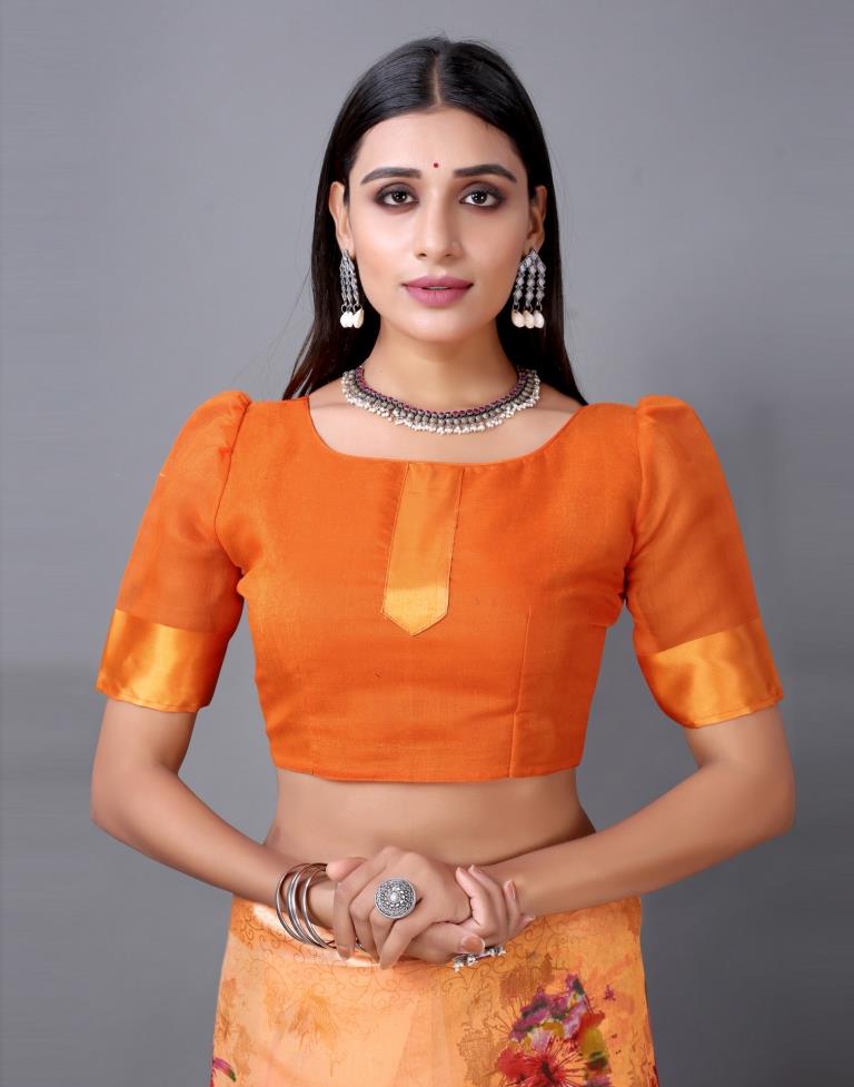 Orange Cotton Saree | 2298S774