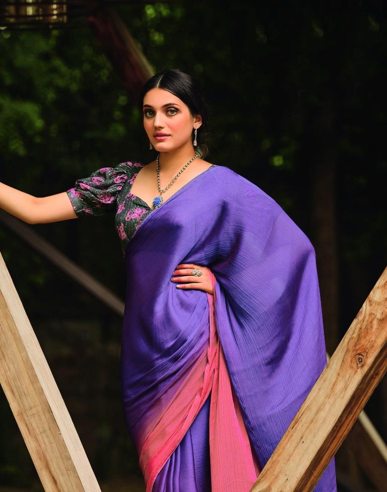 Purple Chiffon Saree | 2301S113