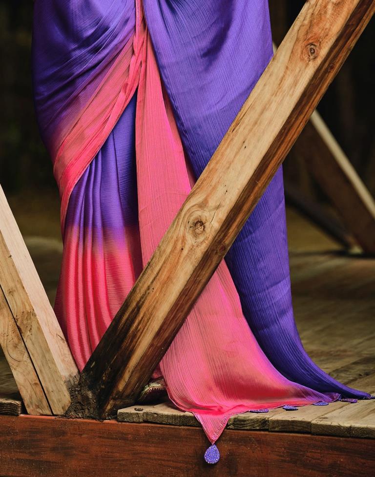 Purple Chiffon Saree | 2301S113