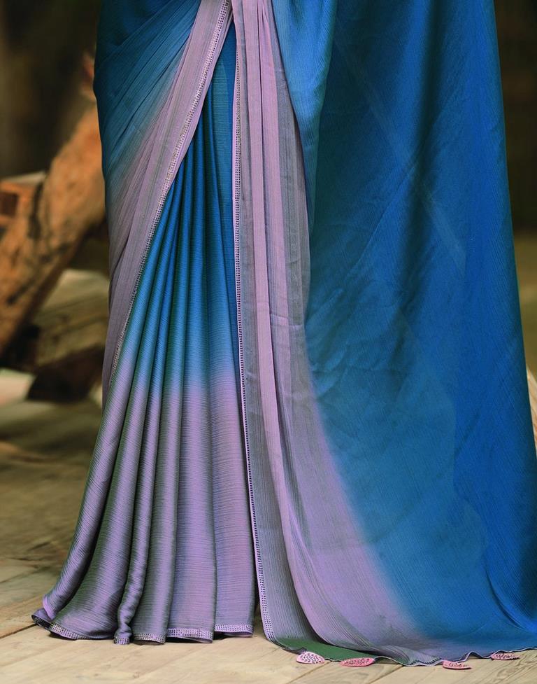 Navy Blue Chiffon Saree | 2301S119