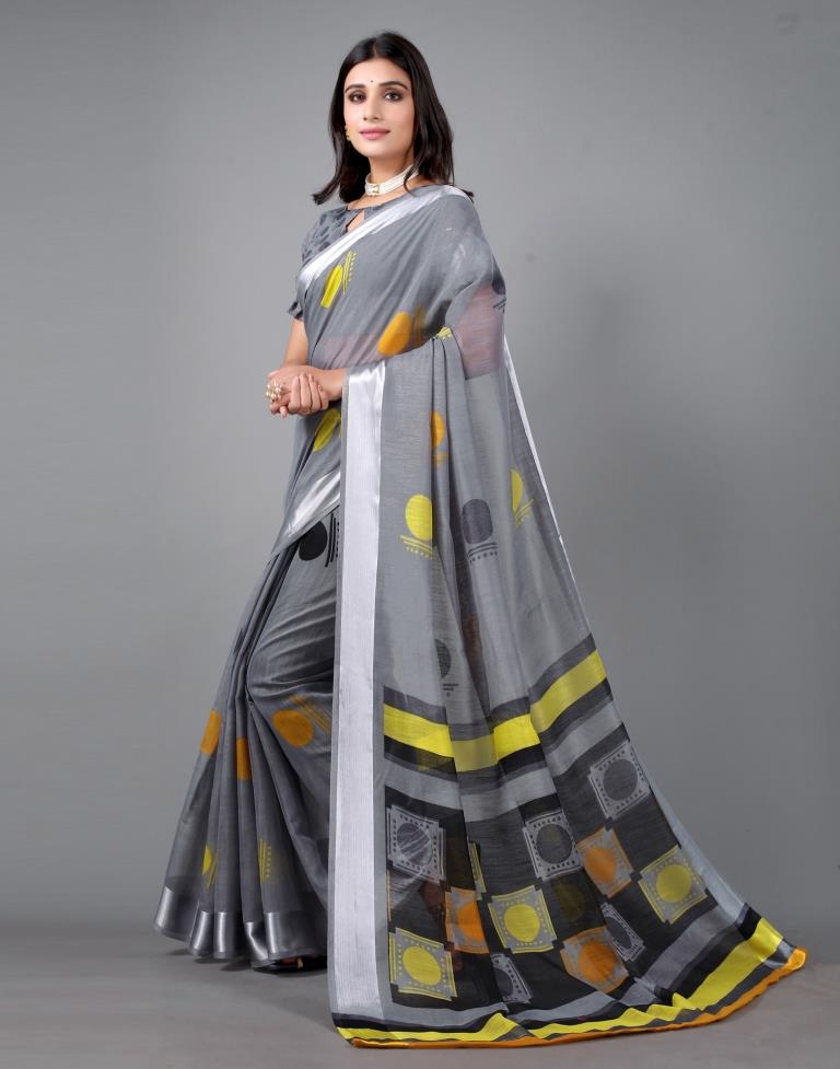Grey Cotton Saree | 2304S103