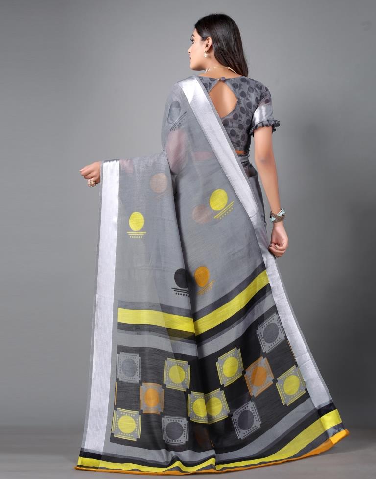 Grey Cotton Saree | 2304S103