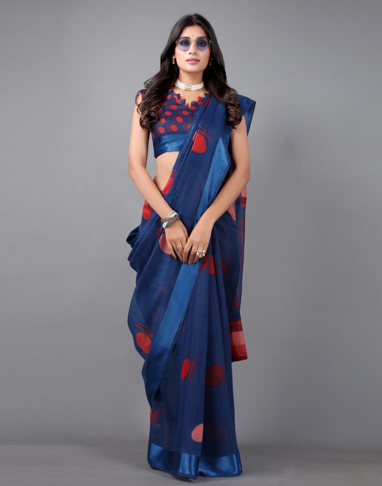 Cobalt Blue Cotton Saree | 2304S104