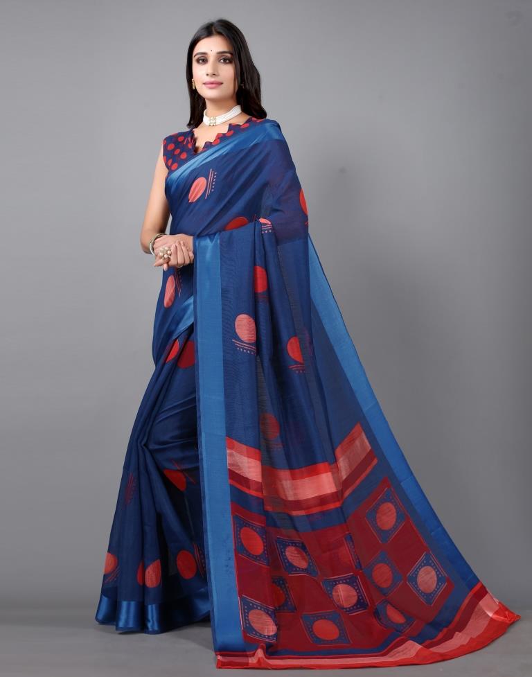 Cobalt Blue Cotton Saree | 2304S104