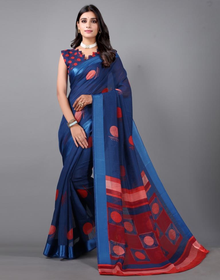 Cobalt Blue Cotton Saree | 2304S104