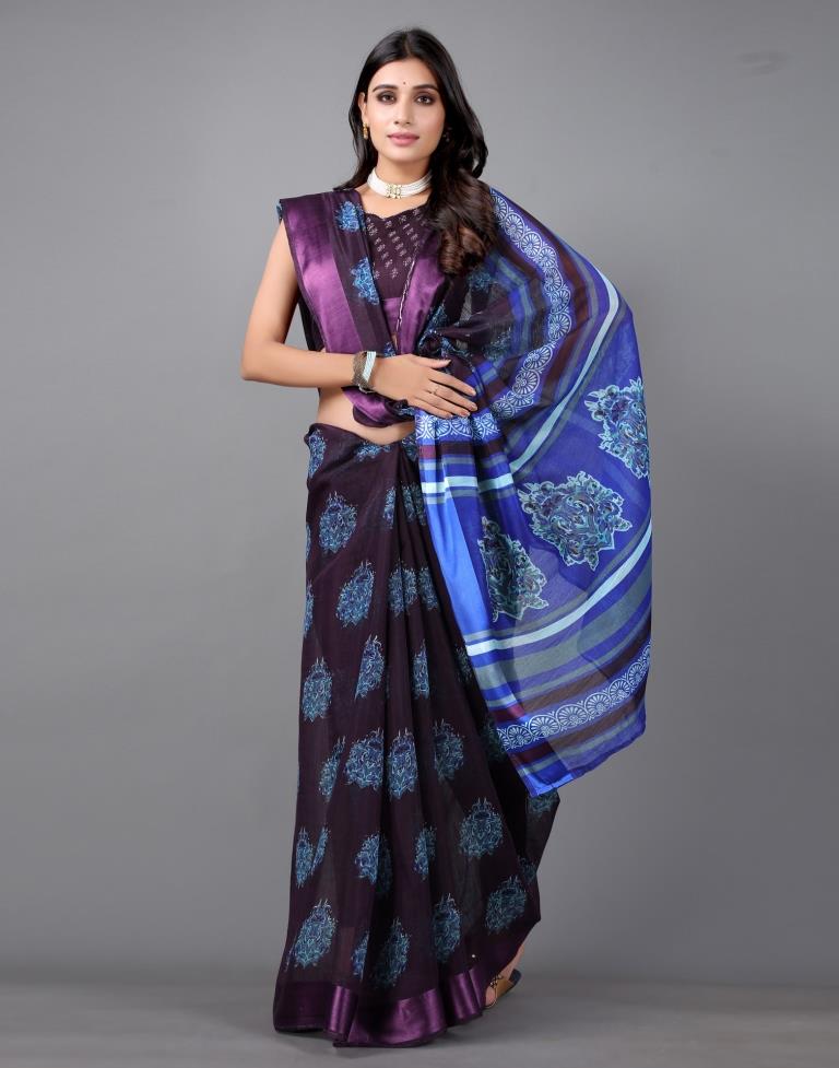 Purple Cotton Saree | 2304S107