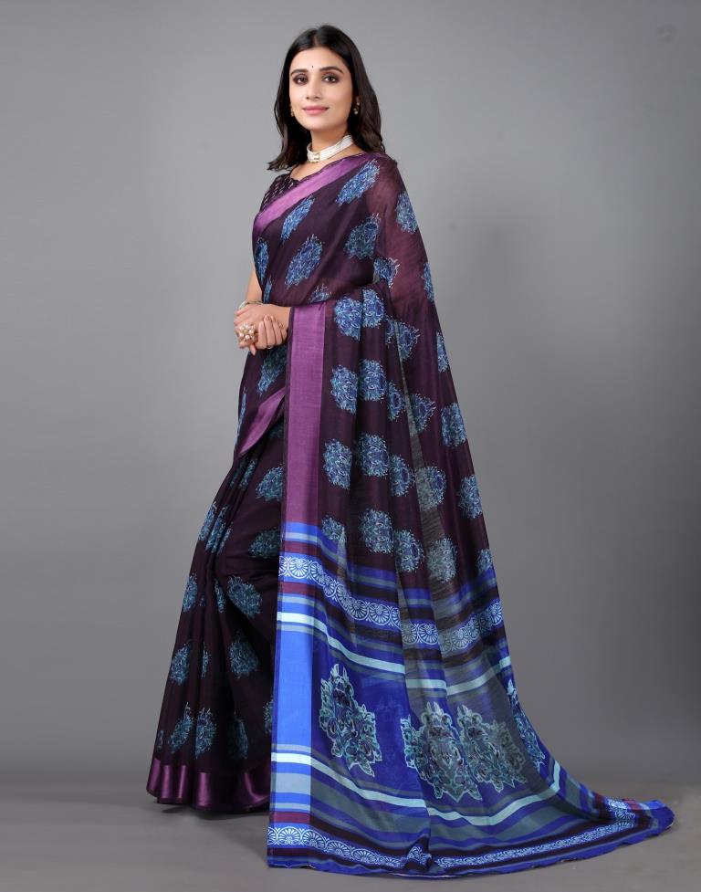 Purple Cotton Saree | 2304S107