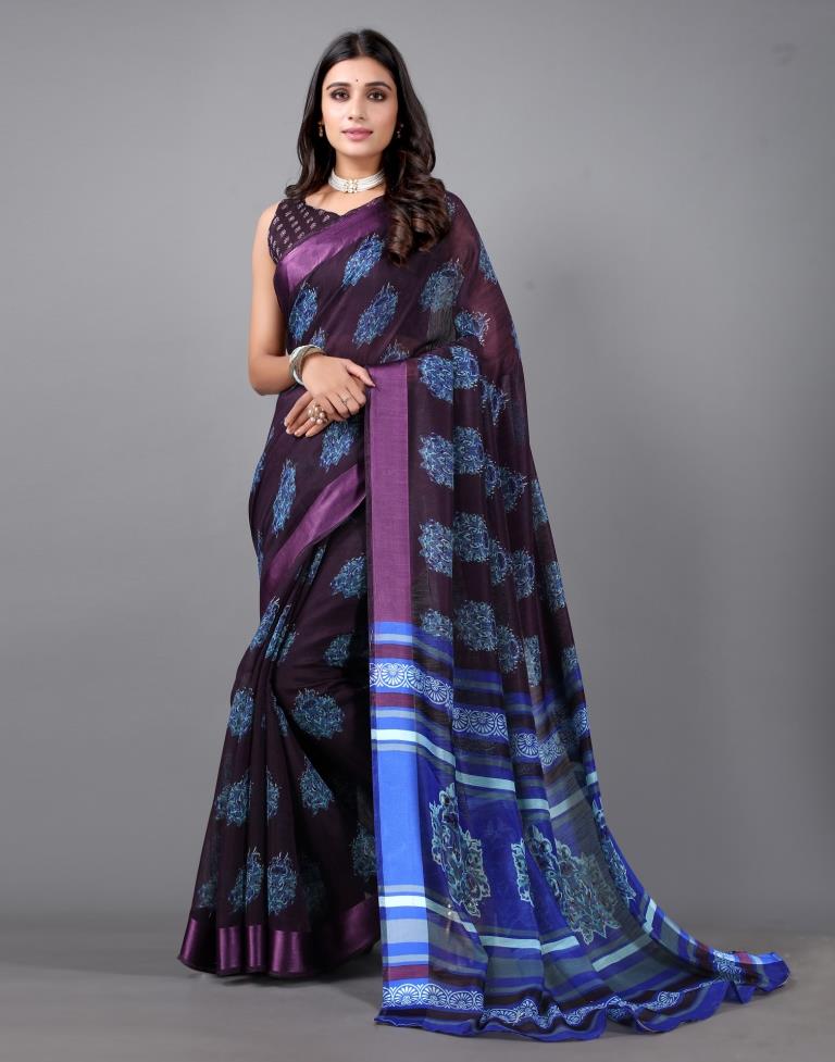 Purple Cotton Saree | 2304S107