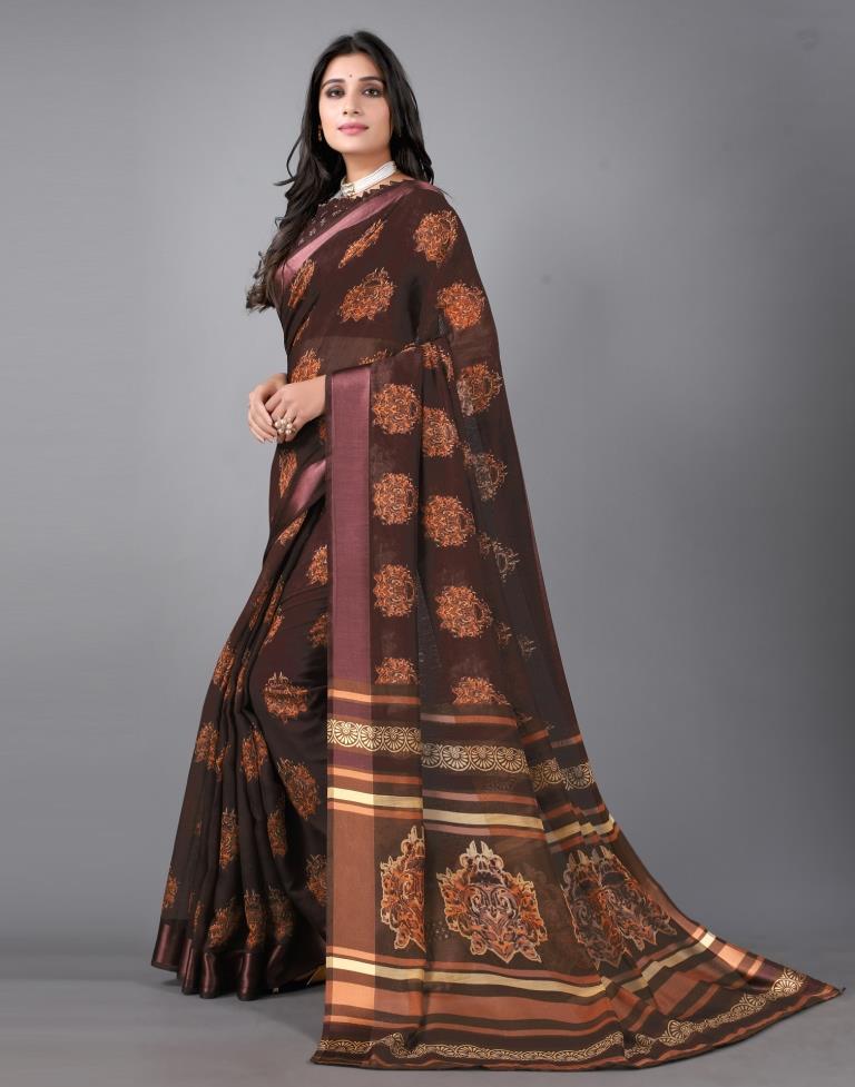 Brown Cotton Saree | 2304S109