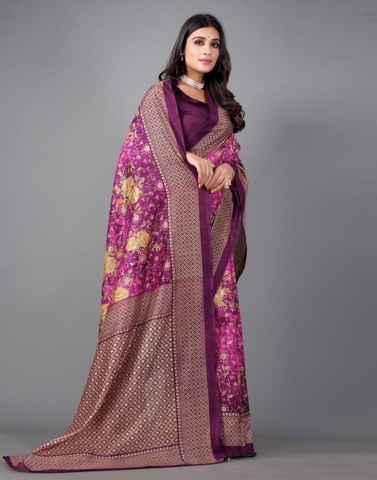 Purple Printed Saree | 2306S113