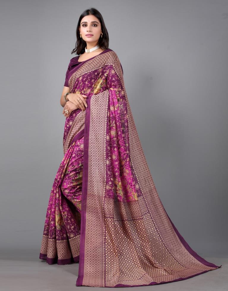 Purple Printed Saree | 2306S113