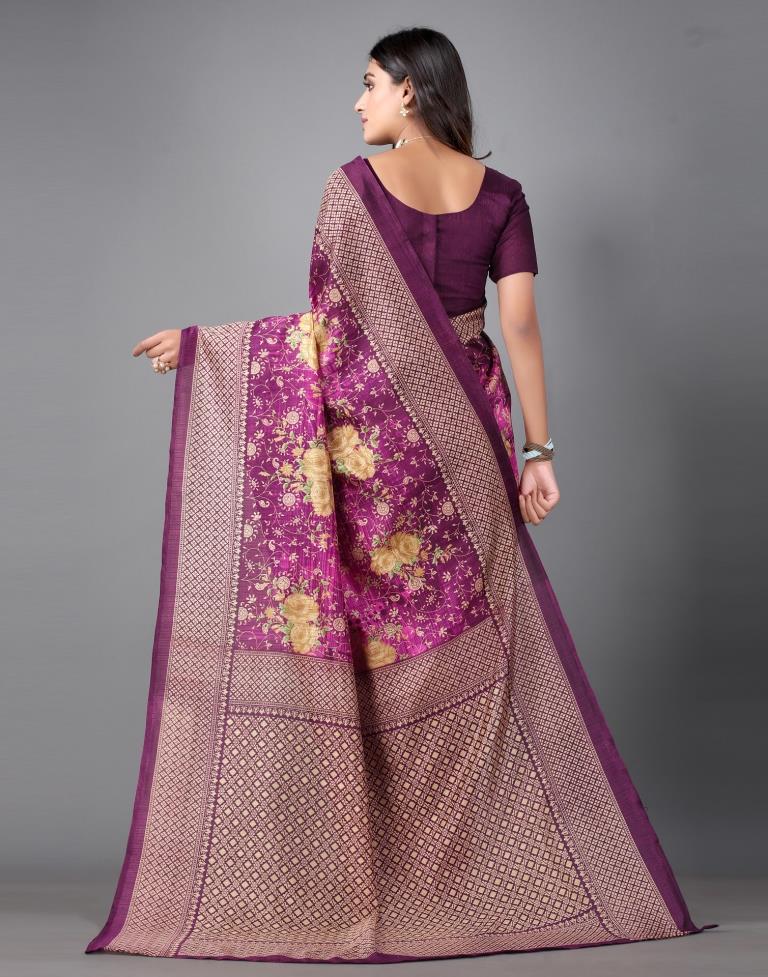 Purple Printed Saree | 2306S113
