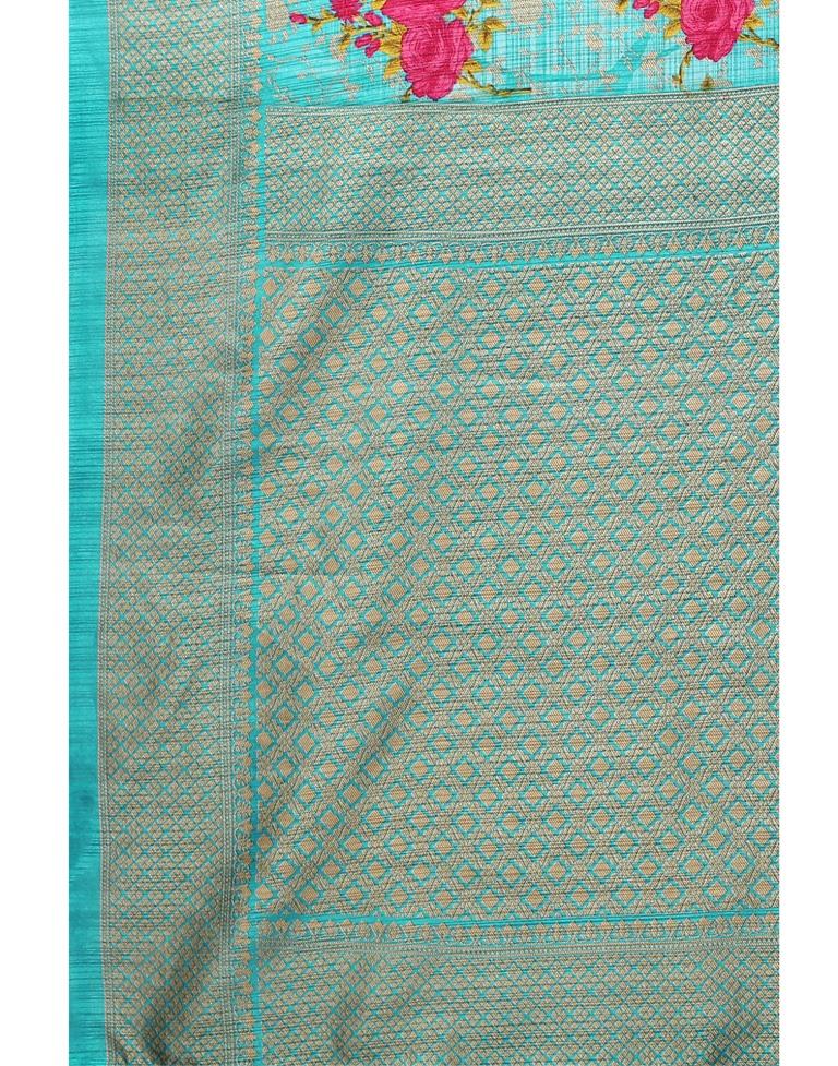 Sky blue Printed Saree | 2306S115