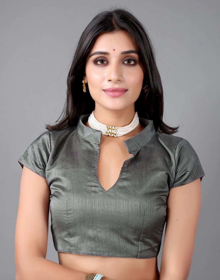 Steel Grey Printed Saree | 2306S116